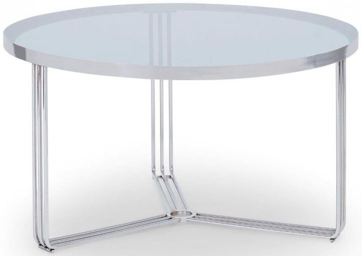 Gillmore Space Finn Smoked Glass And Chrome Round Coffee Table