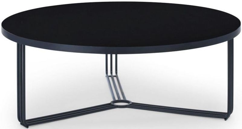Gillmore Space Finn Black Glass Large Round Coffee Table