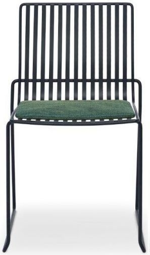 Gillmore Space Finn Conifer Green Woven Fabric And Black Matt Stacking Dining Chair Sold In Pairs