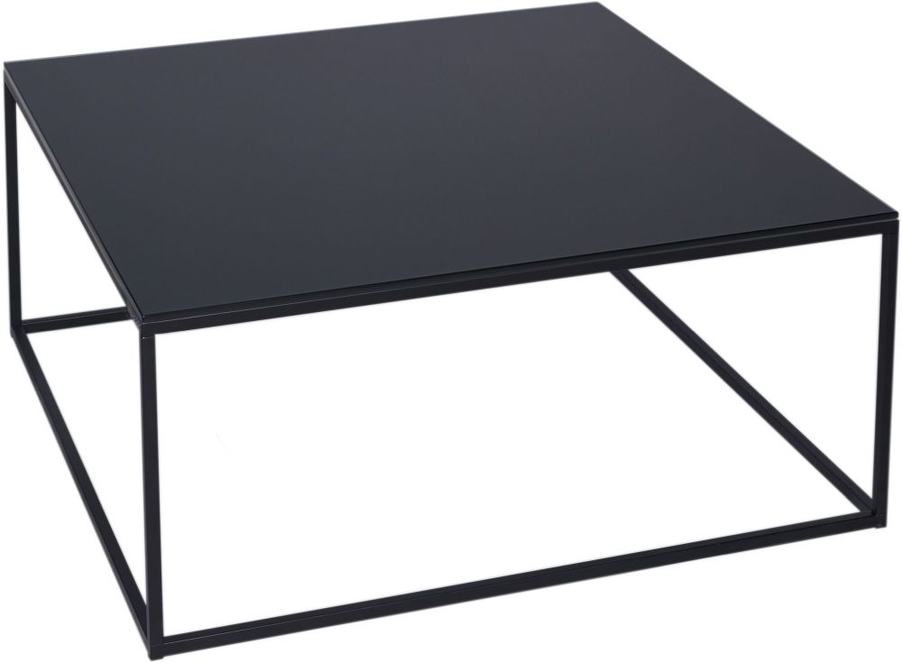 Gillmore Space Kensal Black Glass And Black Square Coffee Table