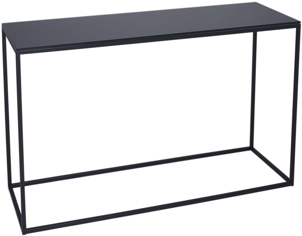 Gillmore Space Kensal Black Glass And Black Console Table