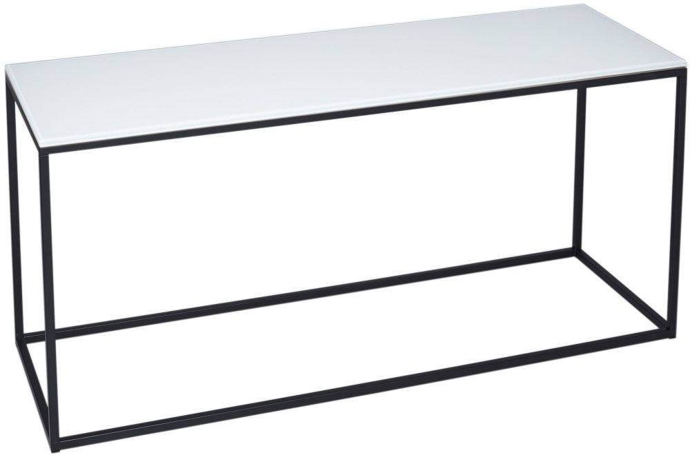 Gillmore Space Kensal White Glass And Black Tv Stand
