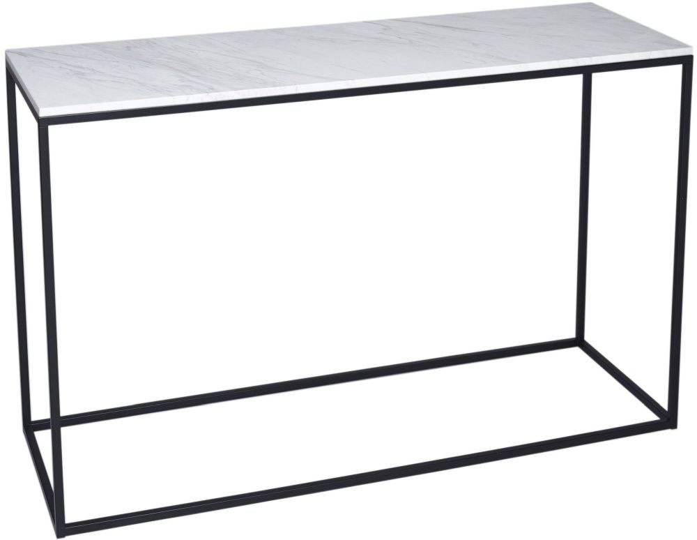 Gillmore Space Kensal White Marble And Black Console Table
