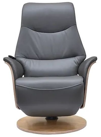 Gfa Lowa Battery Operated Swivel Recliner Chair Charcoal Leather Match