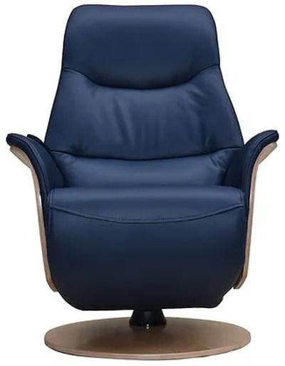 Gfa Lowa Battery Operated Swivel Recliner Chair Navy Leather Match