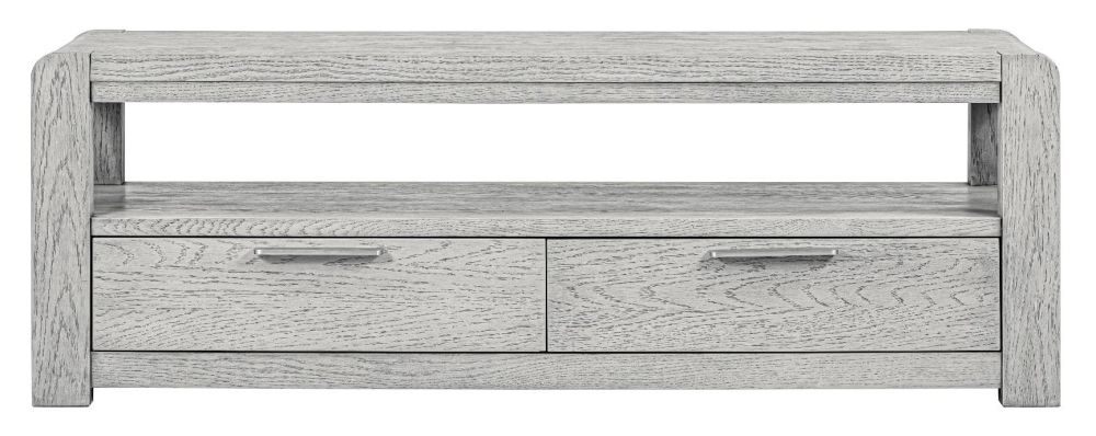 Amsterdam Grey Washed Oak Large Tv Unit 140cm W With Storage For Television Upto 55in Plasma