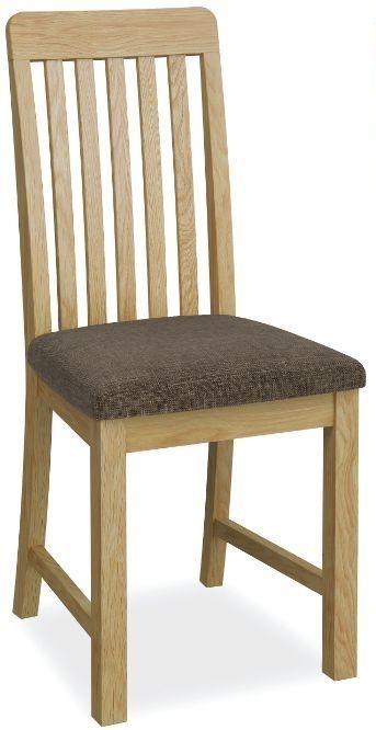 Bath Oak Dining Chair Slatted Back With Padded Seat Sold In Pairs