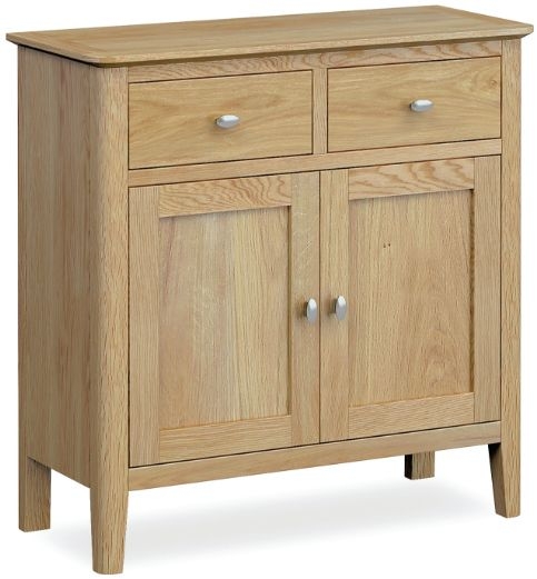 Bath Oak Compact Sideboard With 2 Doors For Small Space