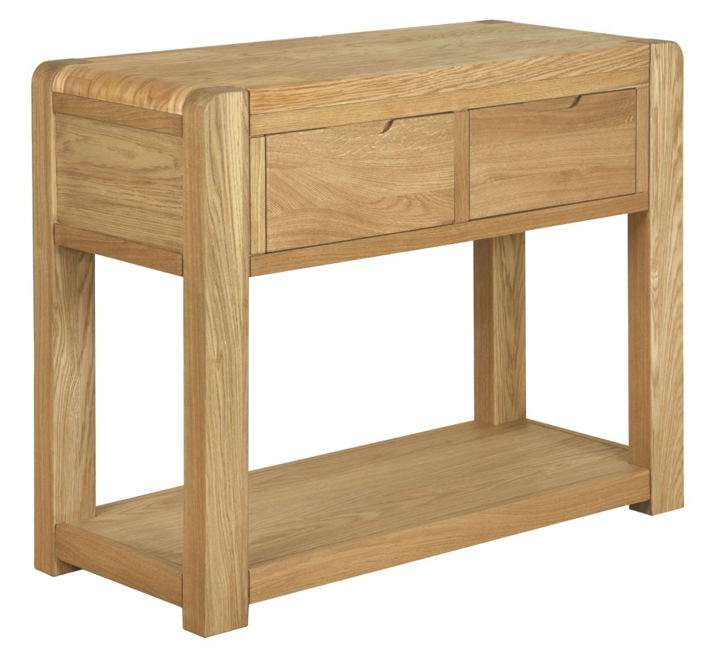 Bergen Oak Console Table 100cm Width With 2 Drawers