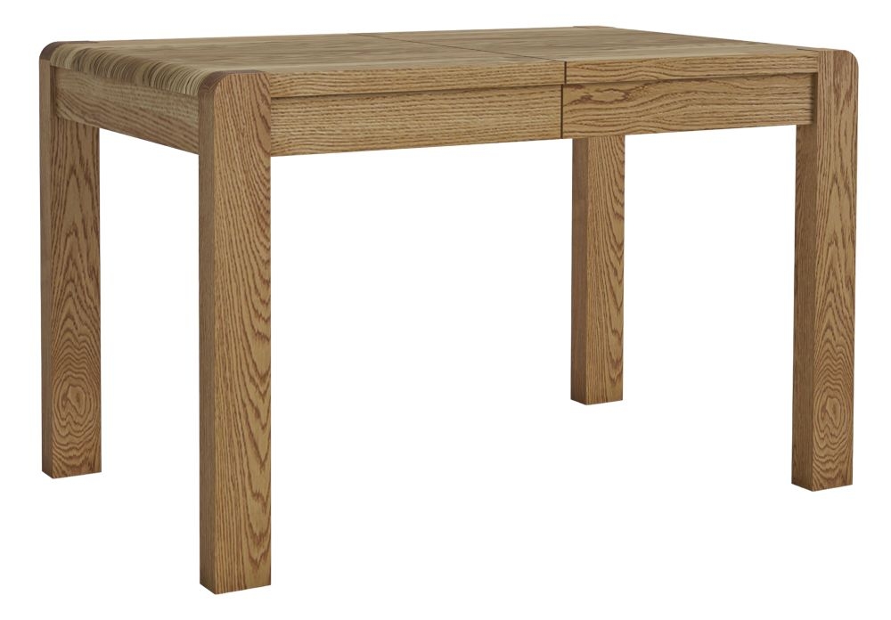 Bergen Oak Dining Table 135cm175cm Rectangular Compact Extending Top Seats 4 To 6 Diners