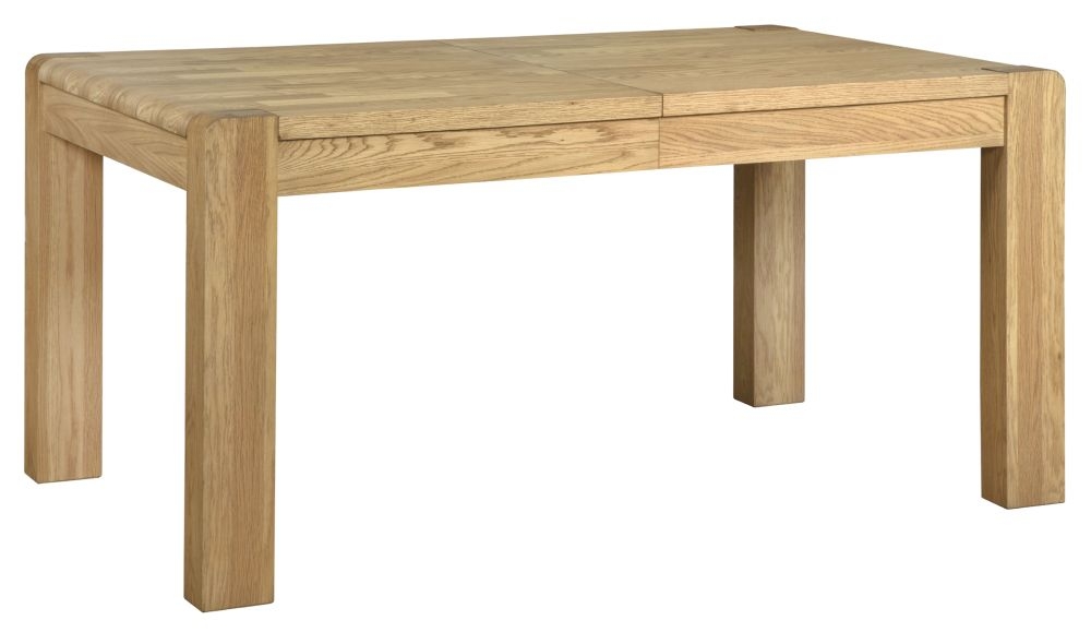 Bergen Oak Dining Table 160cm210cm Rectangular Extending Top Seats 4 To 6 Diners