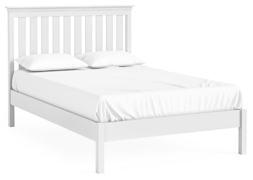 Bordeaux White Low Foot End Bed With Slatted Headboard