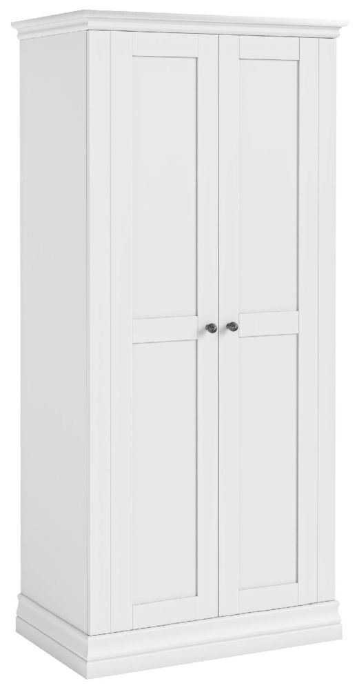 Bordeaux White 2 Door Hanging Wardrobe