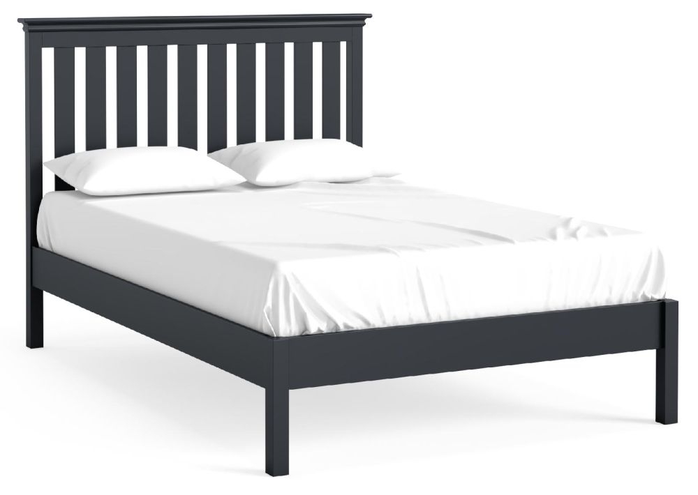 Bordeaux Charcoal Black Low Foot End Bed With Slatted Headboard