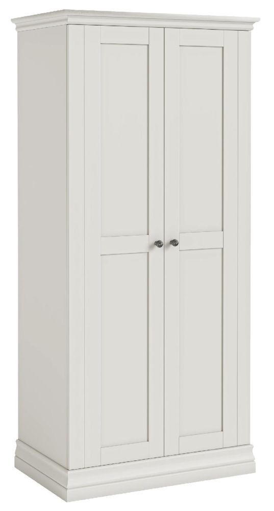 Bordeaux Cotton White 2 Door Hanging Wardrobe