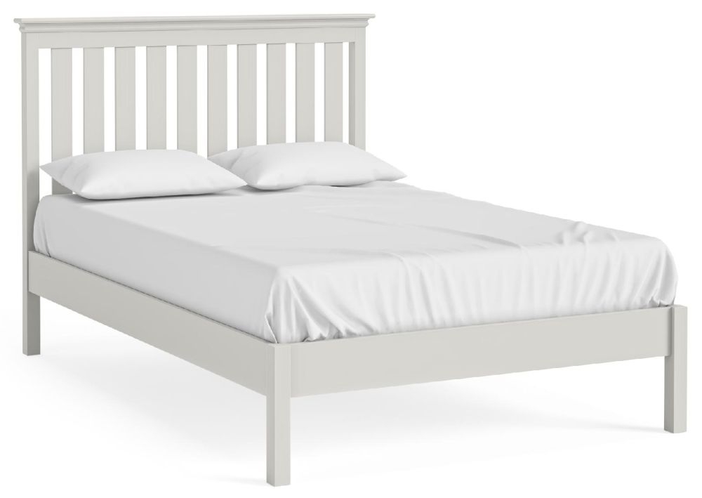 Bordeaux Cotton White Low Foot End Bed With Slatted Headboard