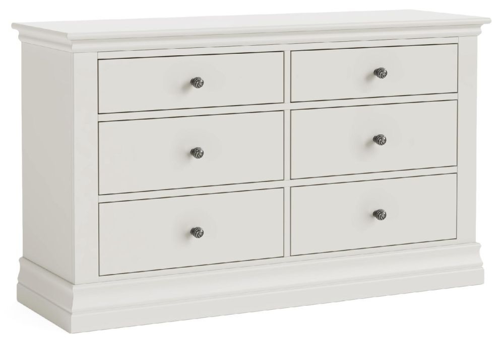 Bordeaux Cotton White 6 Drawer Chest