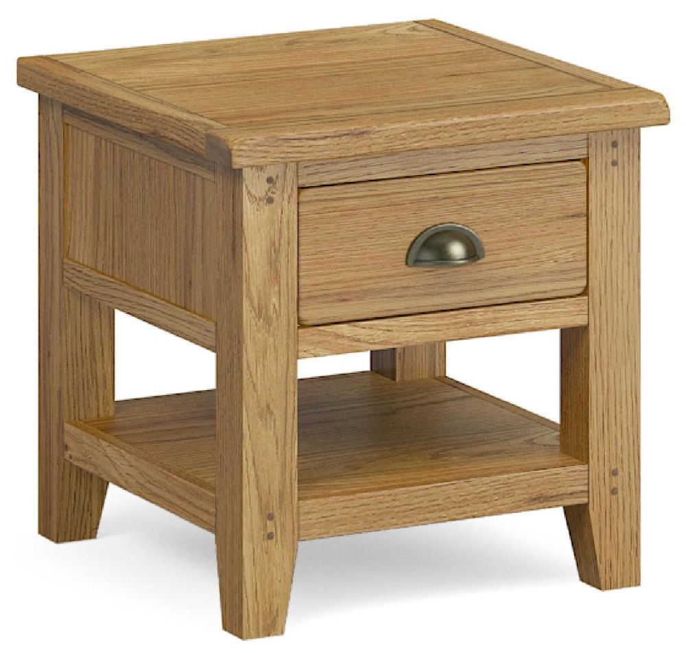 Burford Oak 1 Drawer Lamp Table