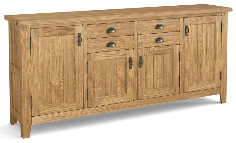 Burford Oak Large 4 Door 4 Drawer Sideboard