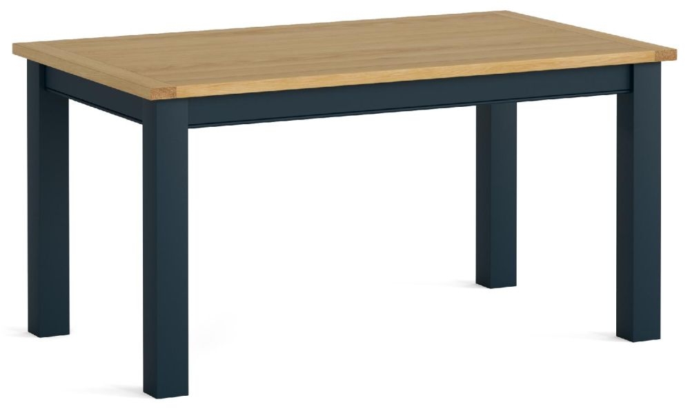 Chichester Blue Navy And Oak Rectangular Dining Table 150cm