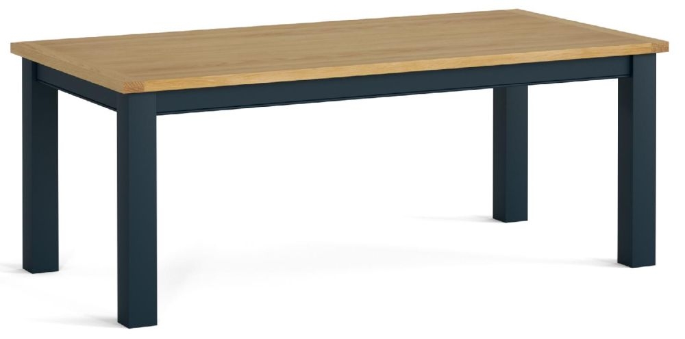 Chichester Blue Navy And Oak Rectangular Dining Table 200cm