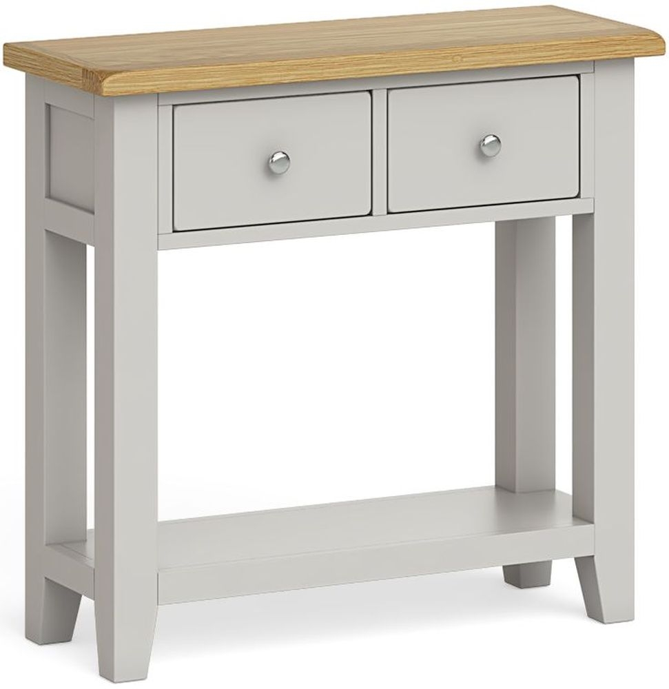 Guilford Grey And Oak Console Table 2 Drawers Hallway