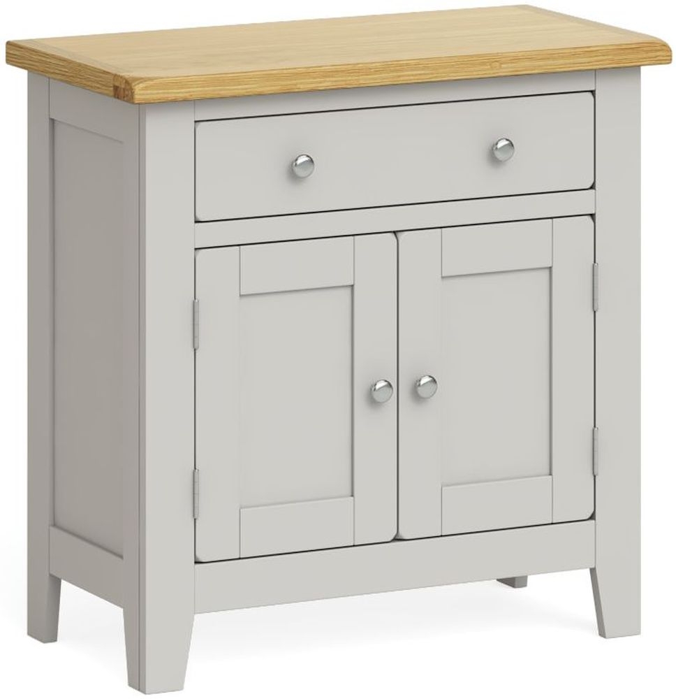 Guilford Grey And Oak Mini Sideboard With 2 Doors For Small Space