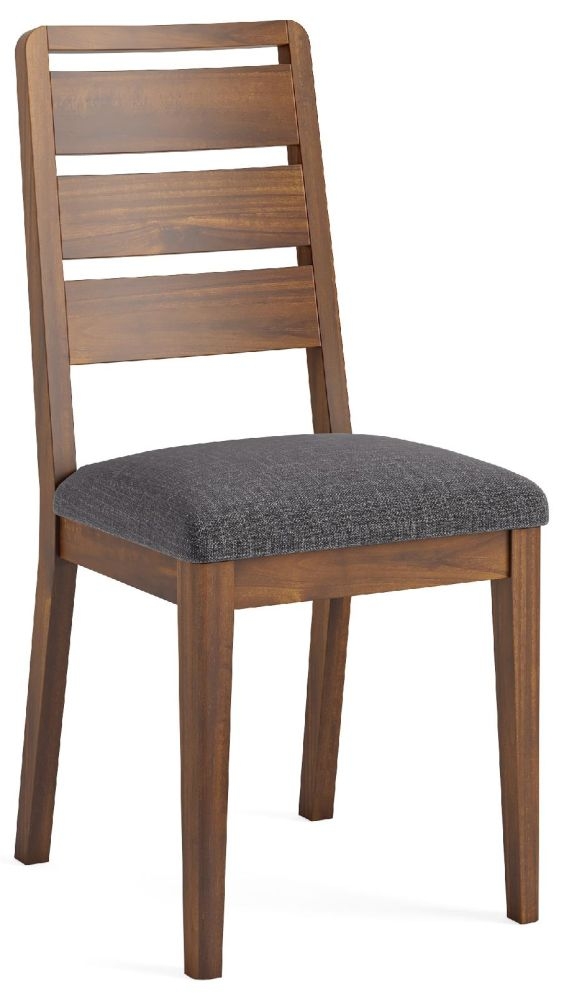 Harley Walnut Brown Ladder Back Dining Chair Sold In Pair