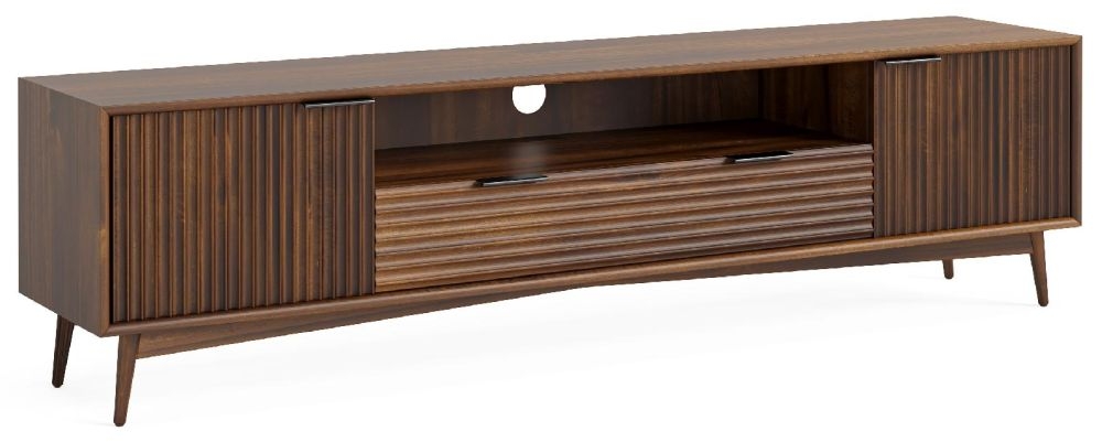 Harley Walnut Brown Large Tv Unit 190cm W With Storage For Television Upto 70inch And Larger Plasma