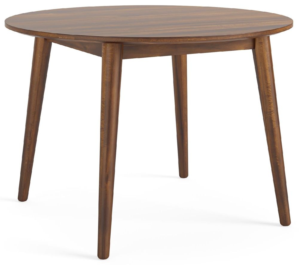 Harley Walnut Brown Round Dining Table