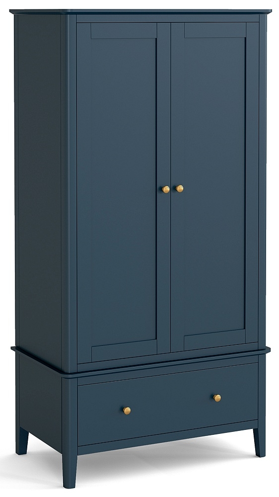 Harrogate Blue Gents Double Wardrobe With 2 Doors 1 Bottom Storage Drawer