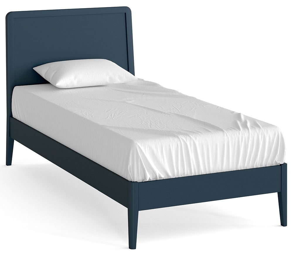 Harrogate Blue 3ft Single Bed Low Foot End With Panelled Headboard