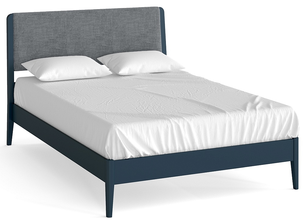 Harrogate Blue 4ft 6in Double Bed Low Foot End With Panelled Headboard