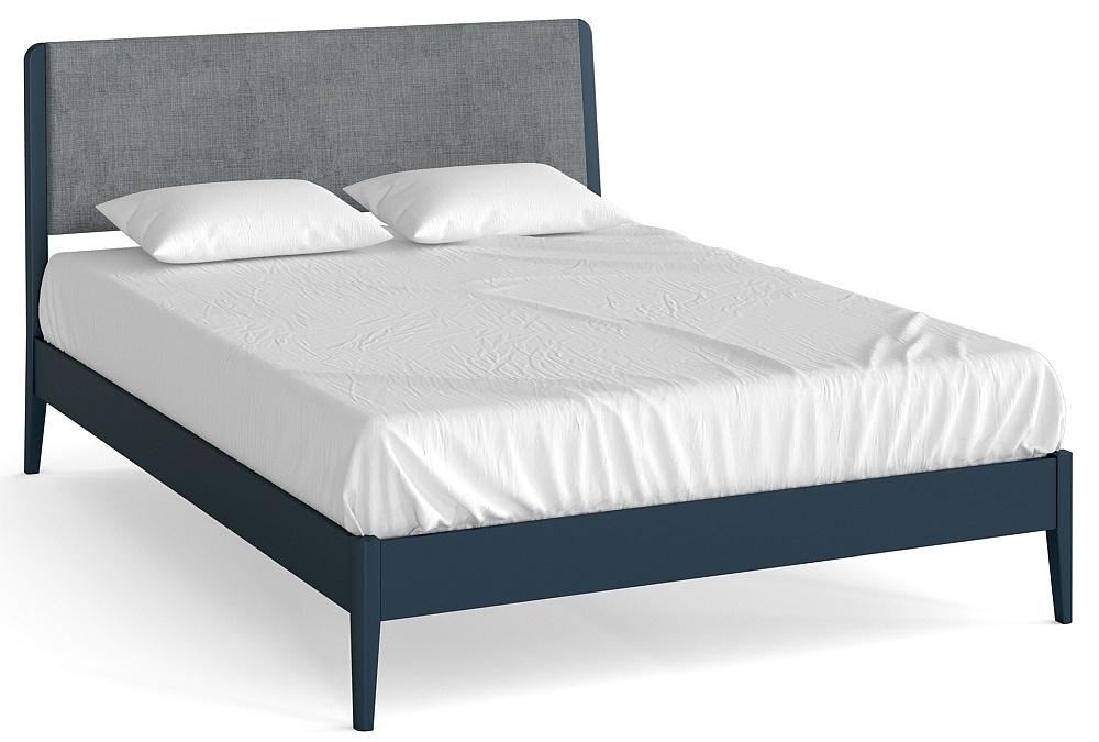 Harrogate Blue 5ft King Size Bed Low Foot End With Panelled Headboard