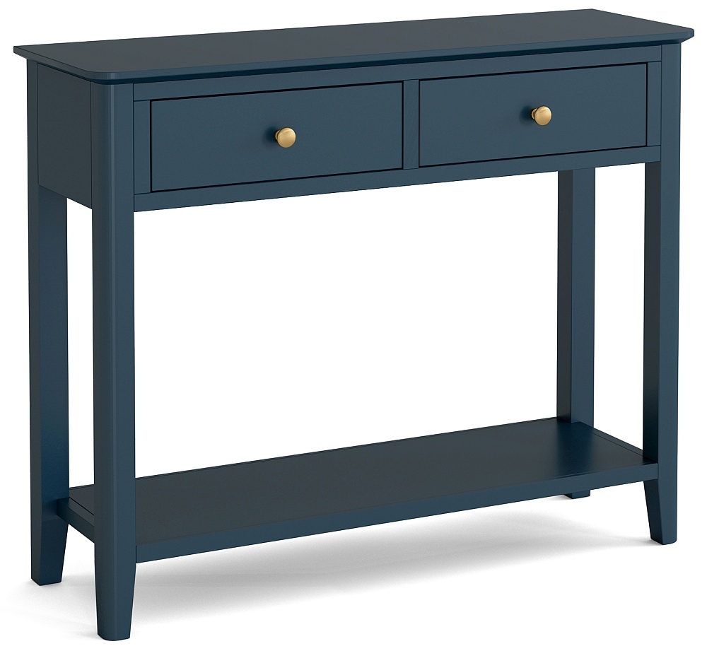 Harrogate Blue Console Table 2 Drawers For Narrow Hallway