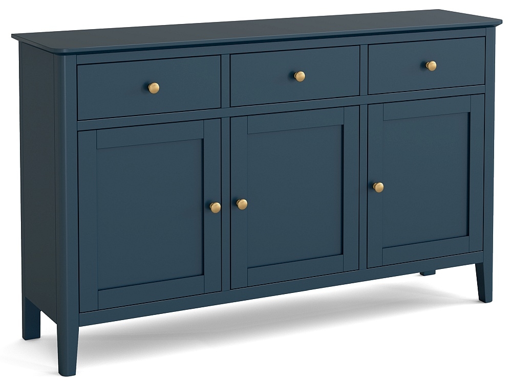 Harrogate Blue Large Sideboard With 3 Doors 3 Drawers