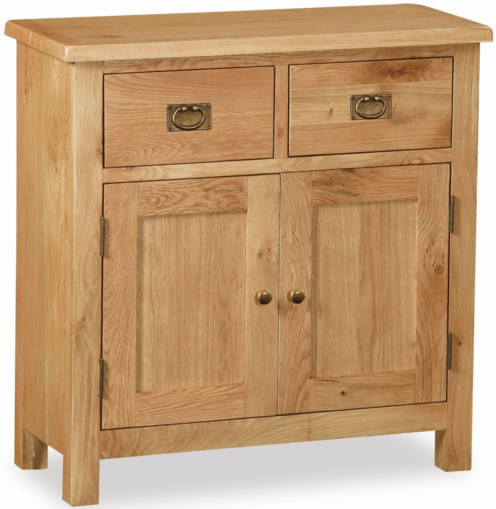 Salisbury Lite Natural Oak Mini Sideboard With 2 Doors For Small Space