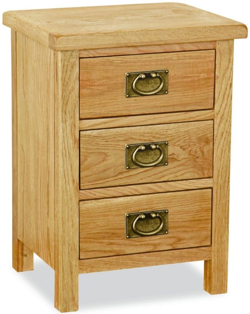 Salisbury Lite Natural Oak Bedside Cabinet 3 Drawers