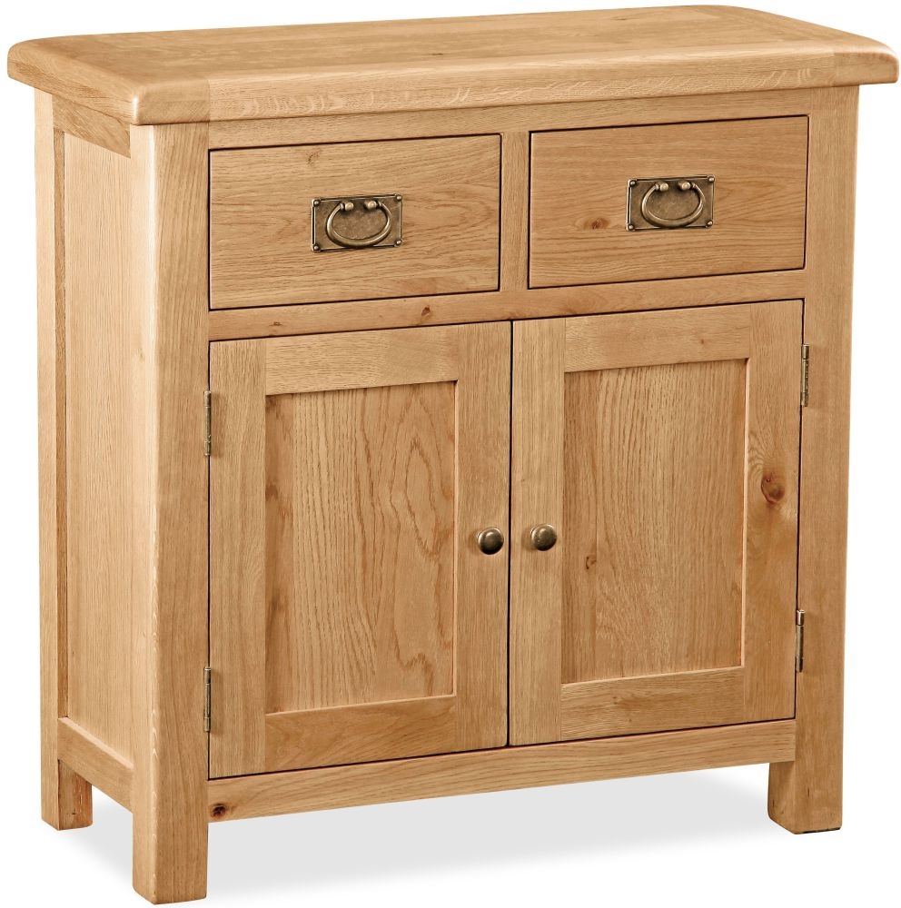 Salisbury Natural Oak Mini Sideboard With 2 Doors For Small Space