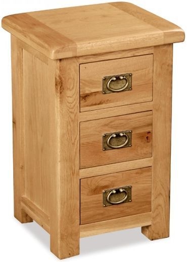 Salisbury Natural Oak Wide Bedside Cabinet 3 Drawers