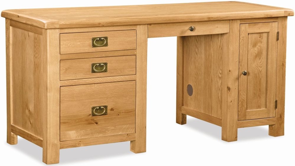 Salisbury Natural Oak Double Pedestal Desk