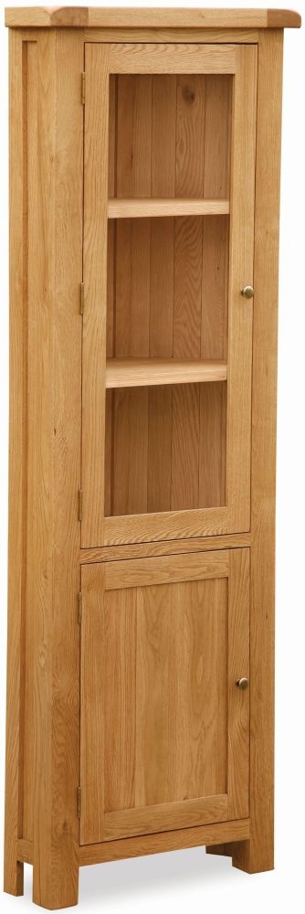 Salisbury Natural Oak Corner Display Cabinet