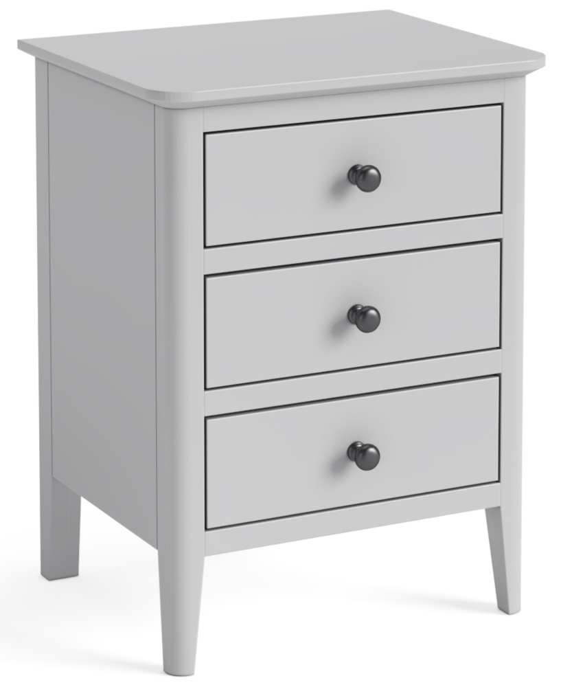 Stowe Silver Grey Bedside Cabinet 3 Drawers