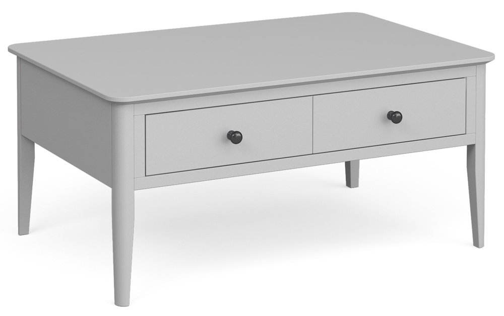 Stowe Silver Grey Coffee Table Storage With 2 Drawers
