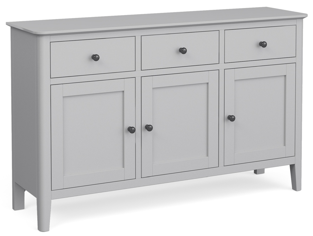 Stowe Silver Grey Large Sideboard With 3 Doors 3 Drawers