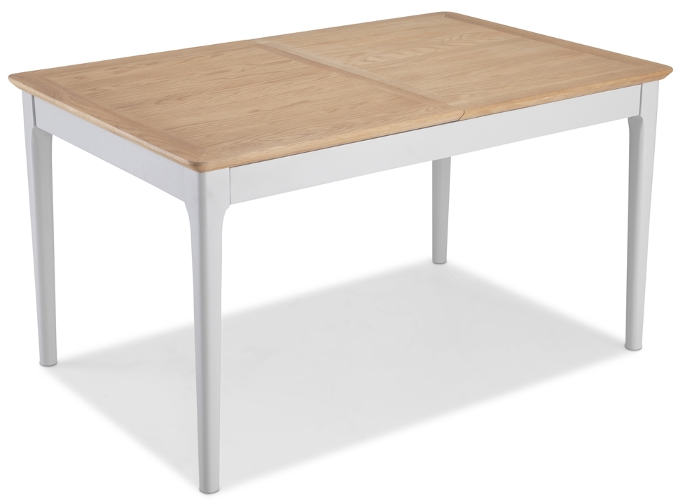 Almstead Grey And Oak Top Dining Table Seats 4 To 6 Diners 140cm To 180cm Extending Rectangular Top