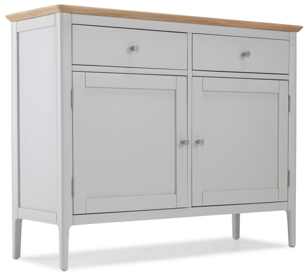 Almstead Grey And Oak Top Medium Sideboard 115cm With 2 Doors And 2 Drawers