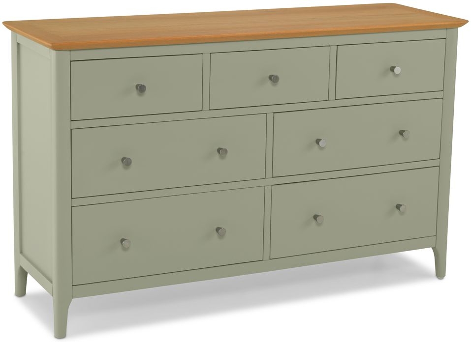 Ancona Sage Green And Oak Top Wide Chest 3 4 Drawers
