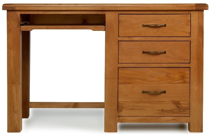 Arles Oak Single Pedestal Desk With Filing Cabinet