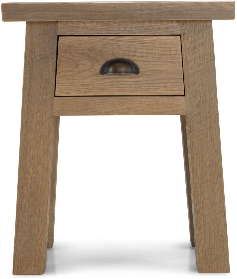 Bourg Rough Sawn Oak Lamp Table With 1 Storage Drawer